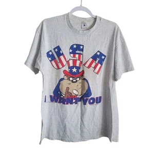 Delta Vintage Single Stitch Tasmanian Devil T-Shirt Size Large USA 90s Patriotic - Bild 1 von 13