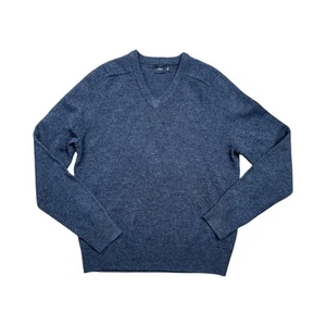 Suéter J.Crew Para Hombre Medio Azul Cuello en V Lana de Cordero Tejido Pullover Cálido Informal - Imagen 1 de 6
