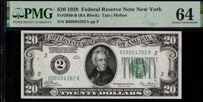 1928 $20 FRN NEW YORK P.M.G #64 - Image 1 of 3