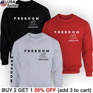 Freedom Charlie Kirk Signature Crewneck Sweatshirt Political Patriot Shirt BCC06 - Bild 1 von 13