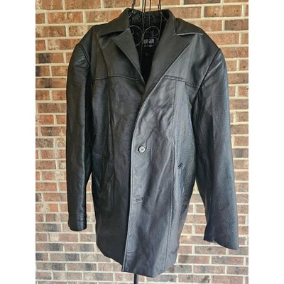 Chaqueta Abrigo COUGAR LEATHER Negra Hombre Talla Mediana  Foto 1 de 4