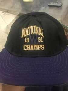 VTG 90s Washington Huskies Hat Cap Snapback L/XL Pro-Line Rare 1991 Champions - Picture 1 of 3