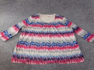 Alfred Dunner Top 3X Rayas Rojo Jersey Mujer Blusa Elástica Forrada Geométrica Foto 1 de 4