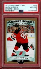 2019-20 O-PEE-CHEE JACK HUGHES ROOKIE OPC UPDATE GOLD #611 PSA 8 RC UD GC