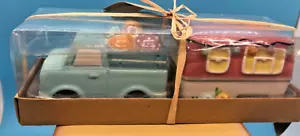 Anhänger Keramik LKW & Camper mit Ostereiern Salz & Pfeffer Set Neu im Karton Retro - Bild 1 von 5