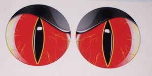 PAR DE CALCOMANÍAS DE VINILO ROJO #2 NO FEAR EYES ESCOPETA ADMISIÓN DE AIRE BOLA OCULAR CAPTADOR DE INSECTOS - Imagen 1 de 1