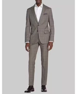 36S Jos A Bank Men's 2 pc Suit Slim Fit Blazer Pants 30Wx36L Taupe - Picture 1 of 17