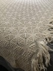 Vtge Handmade FULL Snowflake Popcorn Crochet/Tatting Bedspread Coverlet  HEAVY