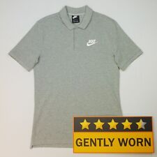 NIKE Mens Polo Shirt MEDIUM Grey Short Sleeve Regular No Pattern
