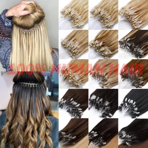 CLEARANCE THICK Micro Loop Beads 100% Remy Human Hair Extensions Micro Ring 100G - Picture 1 of 42
