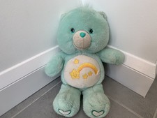 Vintage 2003 Care Bears Wish Bear Mint Green 13” Plush Shooting Star