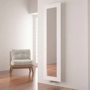 Carisa "Quadro" White Aluminium Designer Vertical Mirror Radiators (2 Sizes) - Picture 1 of 6