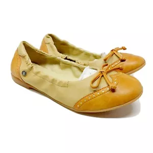 Brand New Pair Of Naturino Big Girl Two-Tone Leather Ballerina Flats Size 3.5 - Picture 1 of 7