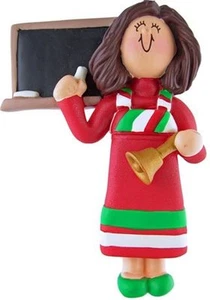 FEMALE WOMAN TEACHER ORNAMENT CHRISTMAS PRESENT GIFT PERSONALIZE FREE PRESENT - Picture 1 of 1