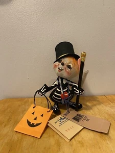 Annalee Doll Skeleton Mouse 7” - Halloween Costume w/Top Hat & Staff Vintage 99’ - Picture 1 of 4