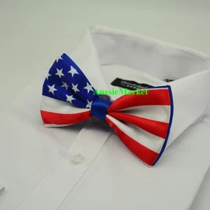 1 x bowtie mens girls ladies bow tie u.s.a america american flag suit shirt u.s. - Picture 1 of 2