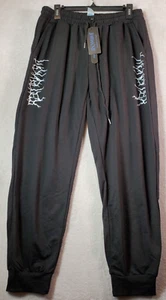 ROMWE Pants Women Size Large Black Pleated Front Pocket Elastic Waist Drawstring - Picture 1 of 11