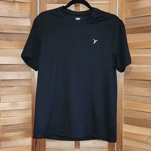 Old Navy Black Short Sleeve Men's Athletic Shirt Size Small Polyester - Picture 1 of 5