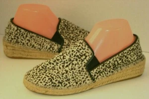 ZARA Basic Collection Leopard Calf Hair Leather Size 38 EU 7.5 Espadrille Flats - Picture 1 of 7