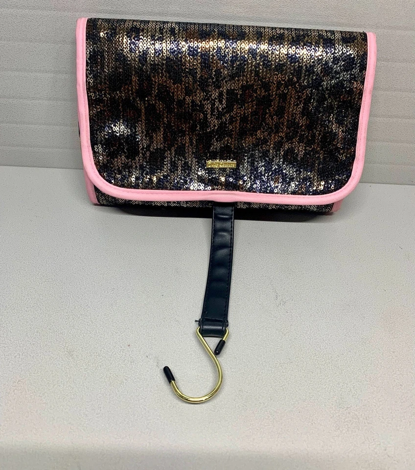 JUICY COUTURE Organizador de Maquillaje de Viaje Lentejuelas Plegables con Percha - MUY BUEN ESTADO Foto 1 de 4