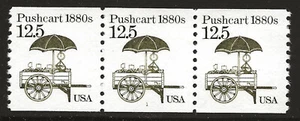 US Scott #2133, Plate #1 Coil of 3 1985 Pushcart 12.5c VF MNH - Picture 1 of 1