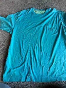 Tommy Bahama Shirt Adult XL Teal Blue Short Sleeve 100-% Cotton Men’s - Picture 1 of 5