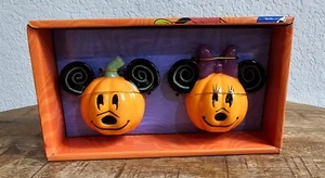 Disney Mickey Mouse & Minnie Mouse Halloween PUMPKIN Salt & Pepper Shakers NEW ! - Picture 1 of 3