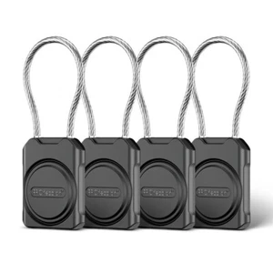 sh3 FOUR Secure AirTag Case Holders with Metal Wire Cable for Luggage Waterproof - Picture 1 of 3