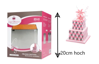 Tortenring XXL Profi Backrahmen eckig Edelstahl verstellbar extra hoch 20cm - Bild 1 von 4