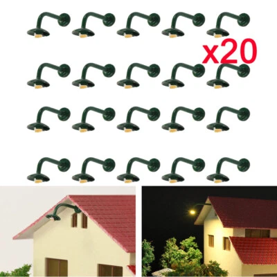 20Pcs Model Hanging Lamp 1:87 Outdoor Wall Goose Neck Light HO Scale Warm LED - Image 1 of 4