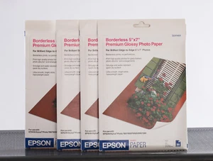 Epson Premium 5x7 Glossy Borderless Photo Paper 4 packages- 20 Sheets Each - Afbeelding 1 van 1