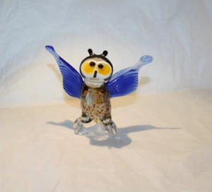 Hand Blown Glass Art Owl Figurine - Picture 1 of 3