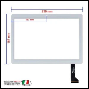 VETRO TOUCH SCREEN PER TABLET MEDIATEK E101GC4G TK-E101GC BIANCO - VERSIONE 2 - Foto 1 di 1