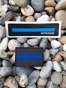 Klettpatch Rubberpatch & Aufkleber thin blue line Deutschland Polizei - Bild 1 von 2