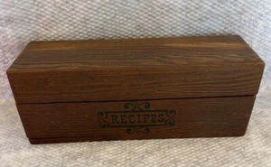 Vintage Wooden Box Recipes Holder Import Exclusively For Frem New Trem 11” - Picture 1 of 17
