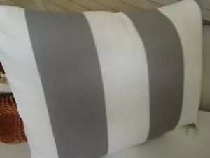 outdoor Gray Stripe zipper closure Toss pillow cover Patio deck 22” X 22 “ - Picture 1 of 2