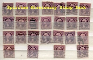 George Washington:  25 - 3¢  Cancelled  Postage stamps (13-302) - Picture 1 of 1