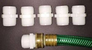5 PACK 3/4" Male Garden hose x 3/4" MALE Pipe NYLON Garden Hose Fitting Adapter - Picture 1 of 3