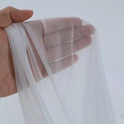 Stretch Net Fabric Plain Off White 44/45" Width, for dresses , Craft, 1 YARD - Image 1 of 4