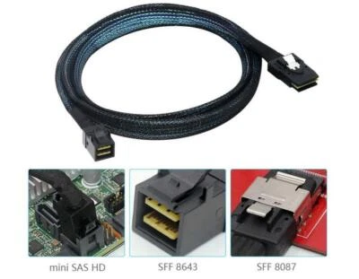 Internal Mini SAS HD SFF-8643 to Mini SAS SFF-8087 Cable PCI Express Controll  - Image 1 of 4