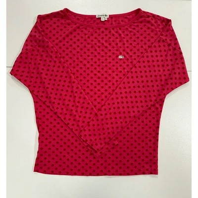 Женская розовая пижама Lacoste в горошек топ из хлопковой смеси размер средний (174) - Изображение 1 из 4