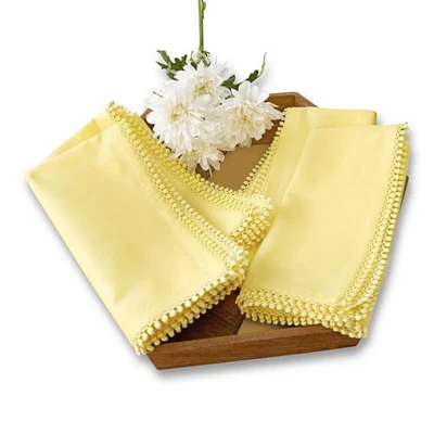 Yellow Cloth Napkins Set of 4 - Decorative Cotton Linen Dinner Napkins 20 x 2... - Image 1 of 4