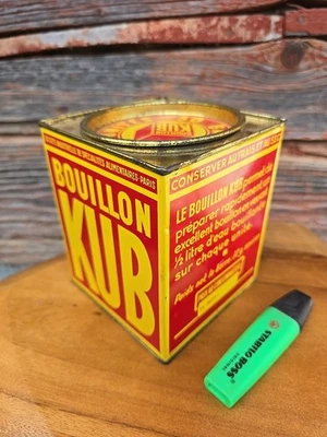 Ancienne Boîte Bouillon KUB  en  tôle lithographiée  TBE - Photo 1/4