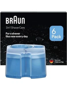 6 Pack Braun Clean Renew Cartridge Refills Shaver Cleaner CCR Lemon Fresh - Picture 1 of 4