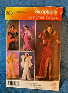 Simplicity Pattern Girls Devil Angel Witch Costume Sz 3 4 5 6 Uncut 2861 MAP - Picture 1 of 4