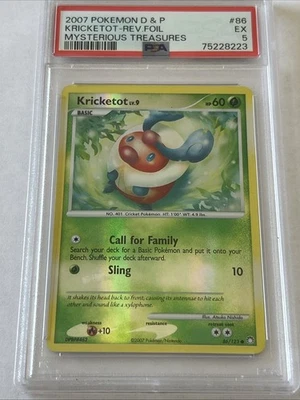 2007 Pokemon D & P Kricketot Rev Foil Mysterious Treasures Psa 5 - Image 1 of 2