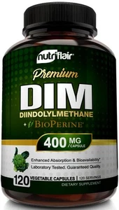 DIM Integratore 400mg con Bioperina, 120 Capsule - Diindolilmetano - Estrog... - Foto 1 di 7