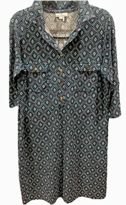 Neu ohne Etikett Jude Connally Rautenmuster Sloane Kleid 3/4 Ärmel Large 218 $ - Bild 1 von 7