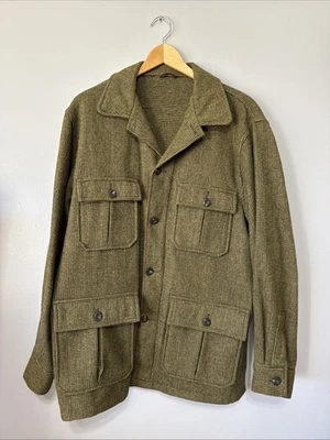 Field Stream Gordon Ferguson Ranch Safari Coat Tartan Plaid Wool 42 4 Pocket - Image 1 of 4