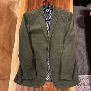 EXPRESS $278 GREEN EXTRA SLIM CORDUROY SUIT JACKET SZ 43S - Picture 1 of 7